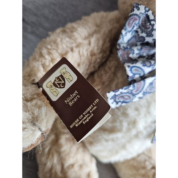 Vtg House of Nisbet Jack's Teddy Bear Jointed Crushed Alpaca Plush 15" 571 Tags - Picture 16 of 16